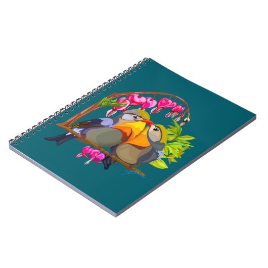 Lovely Pekin Robin Bird Pair Notitieboek (Linkerzijde)