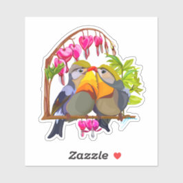 Lovely Pekin Robin Bird Pair Sticker