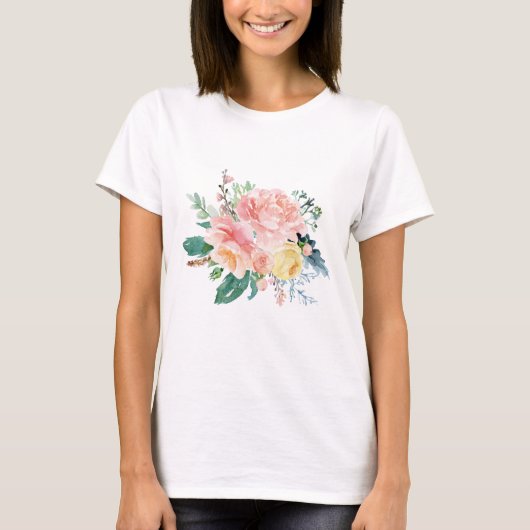 Lovely Peony Bouquet T-shirt (Voorkant)