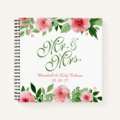 Lovely Personalized Floral Wedding Guestbook Notitieboek (Voorkant)