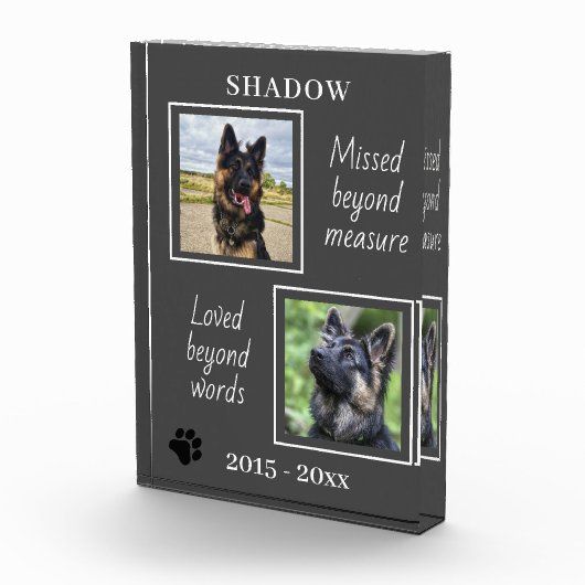 Lovely Pet Memorial Gemist voorbij maatregel Fotoblokken (Rechts)