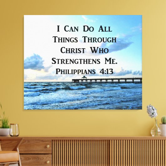 LOVELY PHILIPPIANS 4:13 BIBLE VERSE CANVAS AFDRUK (Insitu (Woonkamer))