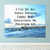 LOVELY PHILIPPIANS 4:13 BIBLE VERSE CANVAS AFDRUK (Insitu (Houten vloer))