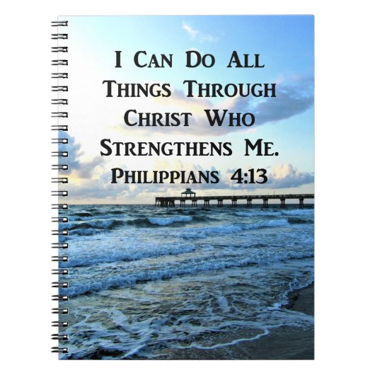 LOVELY PHILIPPIANS 4:13 BIBLE VERSE NOTITIEBOEK (Voorkant)