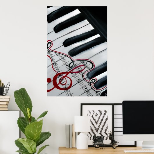 Lovely Piano Poster (Thuiskantoor)