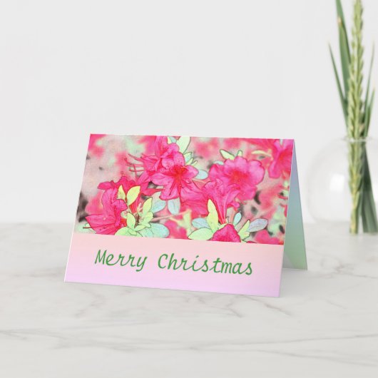 Lovely pink azalea flowers folidays Christmas Feestdagen Kaart (Voorkant)