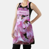 Lovely Pink Belladonna Amaryllis Lilies met naam Schort (Insitu)