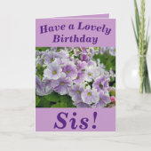 Lovely Pink Floral Birthday Card for Sis Kaart (Voorkant)