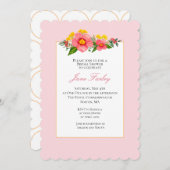 Lovely Pink Floral Bridal Shower Kaart (Voorkant / Achterkant)