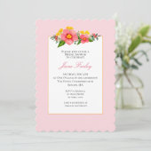 Lovely Pink Floral Bridal Shower Kaart (Staand voorkant)