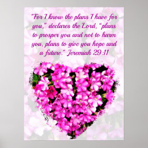 LOVELY PINK FLORAL JEREMIAH 29:11 PLANNEN VOOR HOO POSTER