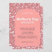 Lovely Pink Floral Moederdag Brunch Uitnodiging (Voorkant / Achterkant)