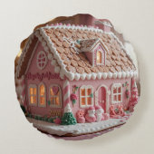 lovely pink gingerbread rond kussen (Achterkant)