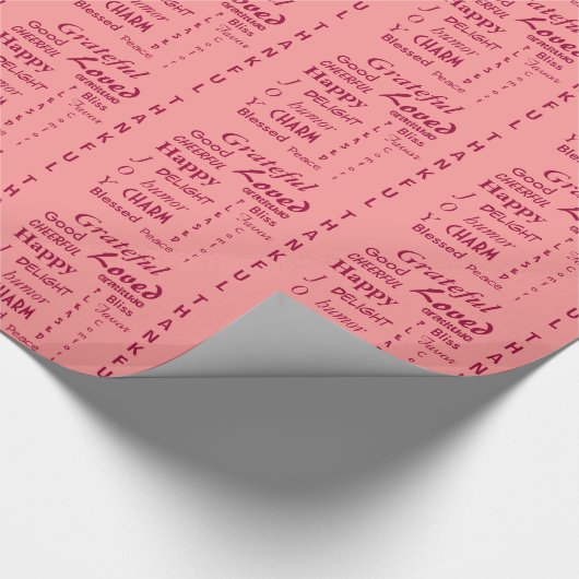 Lovely Pink Gratitude Cadeaupapier (Hoek)