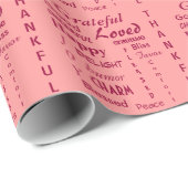 Lovely Pink Gratitude Cadeaupapier (Rol Hoek)