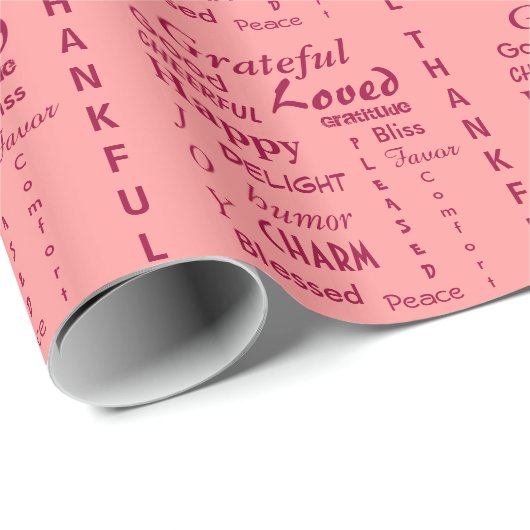 Lovely Pink Gratitude Cadeaupapier (Rol Hoek)