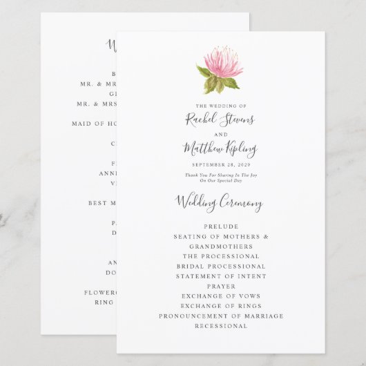 Lovely Pink green flower bruiloft (Voorkant / Achterkant)