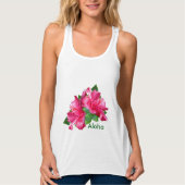 Lovely Pink Hibiscus Flowers Tanktop (Voorkant)
