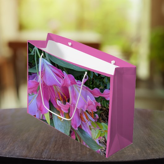 Lovely Pink Lilies Floral Groot Cadeauzakje