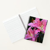 Lovely Pink Lily Blooms Floral Notitieboek (Binnen)