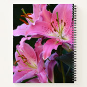 Lovely Pink Lily Blooms Floral Notitieboek (Achterkant)