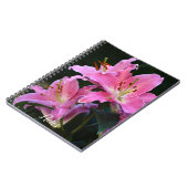 Lovely Pink Lily Blooms Floral Notitieboek (Linkerzijde)