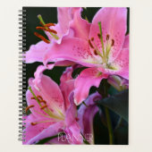 Lovely Pink Lily Blooms Floral Planner (Voorkant)