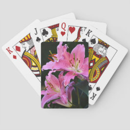 Lovely Pink Lily Blooms Floral Pokerkaarten