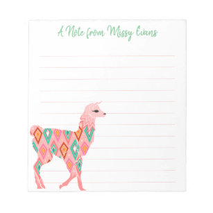 Lovely Pink Llama Persoonlijk Notitieblok