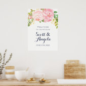 Lovely Pink Peony Welkomstteken (20x28) Poster (Keuken)