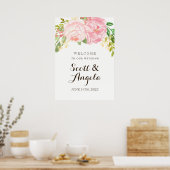 Lovely Pink Peony Welkomstteken (20x28) Poster (Keuken)