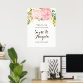 Lovely Pink Peony Welkomstteken (20x28) Poster (Thuiskantoor)