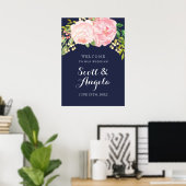Lovely Pink Peony Welkomstteken (20x28) Poster (Thuiskantoor)