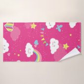 Lovely Pink Rainbow Sky repeating pattern. A seaml Badhanddoek (Badhanddoek)
