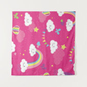 Lovely Pink Rainbow Sky repeating pattern. A seaml Wandkleed (Voorkant (horizontaal))