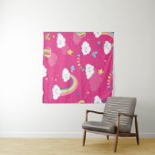 Lovely Pink Rainbow Sky repeating pattern. A seaml Wandkleed (In Situ (horizontaal))
