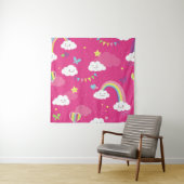 Lovely Pink Rainbow Sky repeating pattern. A seaml Wandkleed (In situ)