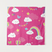 Lovely Pink Rainbow Sky repeating pattern. A seaml Wandkleed (Voorkant)