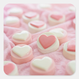 lovely pink vierkante sticker