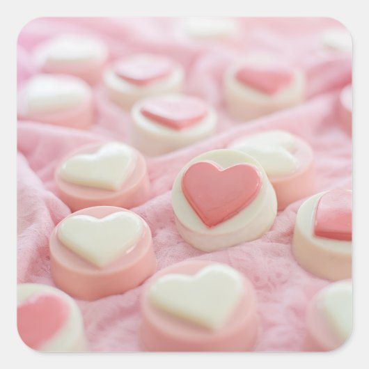 lovely pink vierkante sticker (Voorkant)