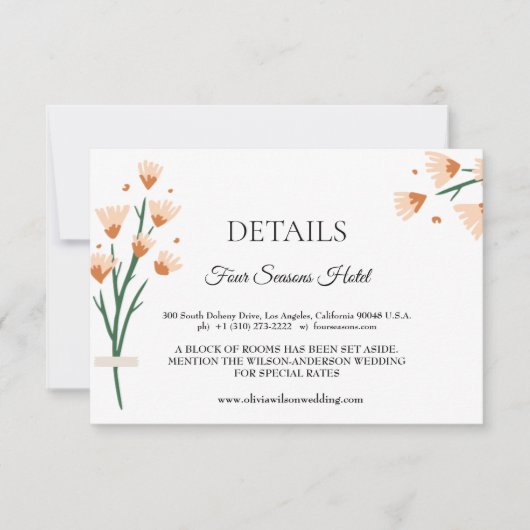 Lovely Pink Wildflower Weddenschap RSVP Kaartje (Voorkant)