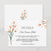 Lovely Pink Wildflower Weddenschap RSVP Kaartje (Voorkant / Achterkant)