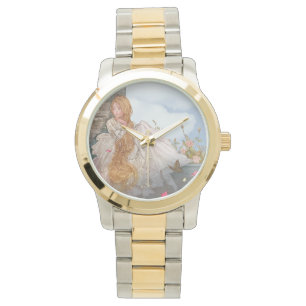 Lovely Princess in Castle Window Horloge
