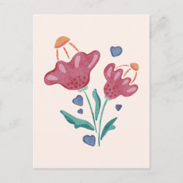 Lovely Psychedelic Flowers Briefkaart