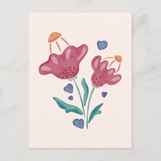 Lovely Psychedelic Flowers Briefkaart (Voorkant)