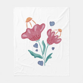 Lovely Psychedelic Flowers Fleece Deken