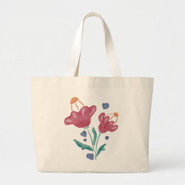 Lovely Psychedelic Flowers Grote Tote Bag