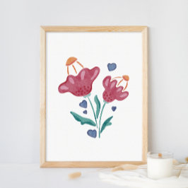 Lovely Psychedelic Flowers Poster