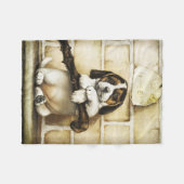 Lovely Puppy Fleece Deken (Voorkant (Horizontaal))