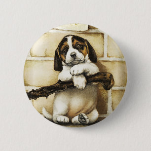Lovely Puppy Ronde Button 5,7 Cm